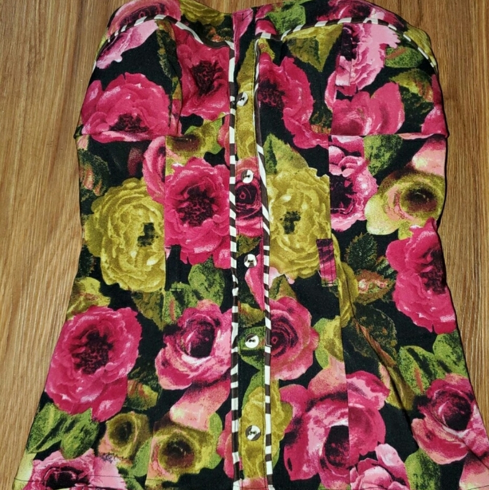 Womens Floral Bustier Top - Picture 2 of 2